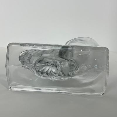 -45- NEW MARTINSVILLE | 1940â€™s Crystal Nautilus Sea Shell Bookends