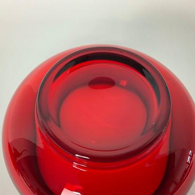 -50- VIKING | Mid Century Ruby Red Long Tail Bird | Candy Dish