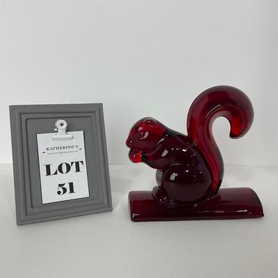 -51- NEW MARTINSVILLE | Ruby Red Squirrel Bookend