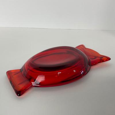 -53- VIKING | Mid Century Persimmon Amberina Owl | Ash Tray