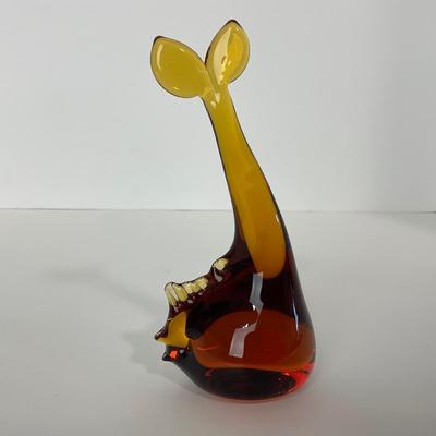 -54- Unmarked | Amber Glass Breaching Whale