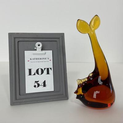 -54- Unmarked | Amber Glass Breaching Whale