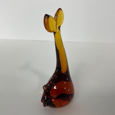 -54- Unmarked | Amber Glass Breaching Whale