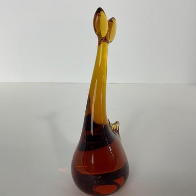 -54- Unmarked | Amber Glass Breaching Whale