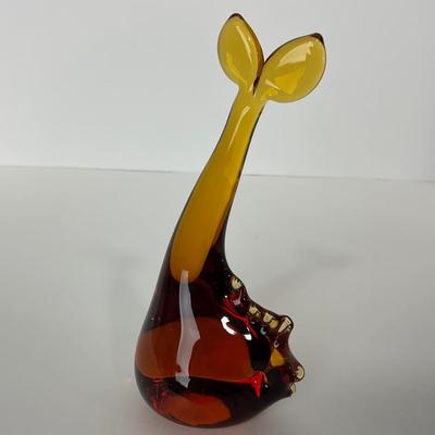 -54- Unmarked | Amber Glass Breaching Whale