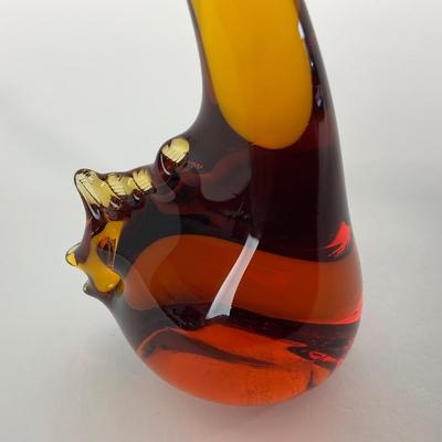 -54- Unmarked | Amber Glass Breaching Whale