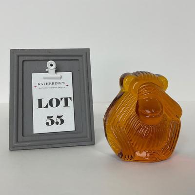 -55- VIKING | See No Evil Amber Monkey | Paperweight