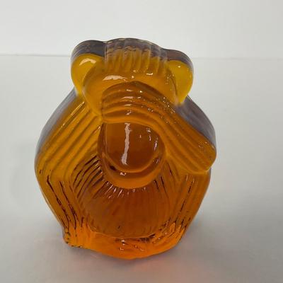 -55- VIKING | See No Evil Amber Monkey | Paperweight