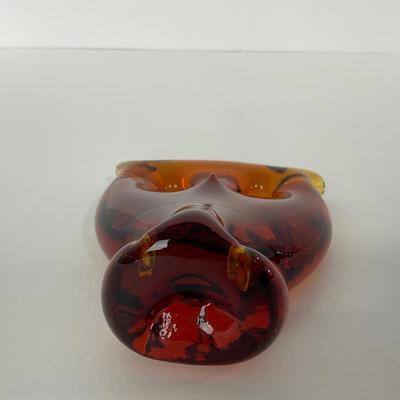 -56- VIKING | Mid Century Amber Owl | Paperweight