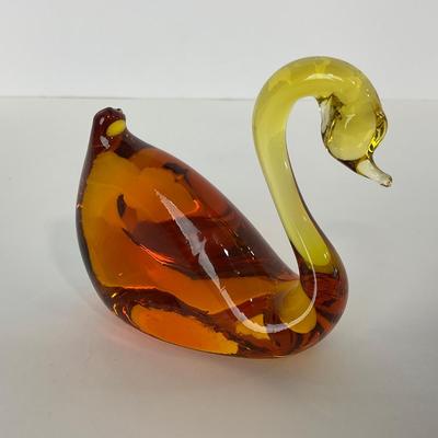 -57- PILGRIM | Amber Swan Paperweight