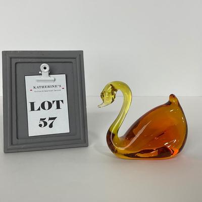 -57- PILGRIM | Amber Swan Paperweight