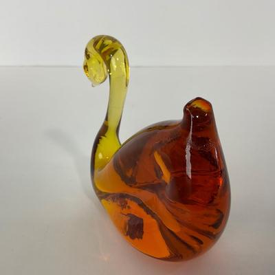 -57- PILGRIM | Amber Swan Paperweight