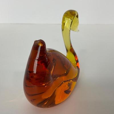 -57- PILGRIM | Amber Swan Paperweight