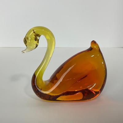 -57- PILGRIM | Amber Swan Paperweight