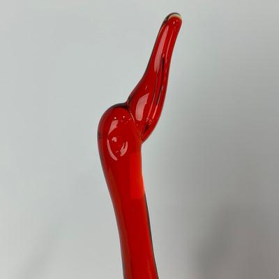 -60- VIKING | Mid Century Epic Orange Amberina Duck | Stretched Neck