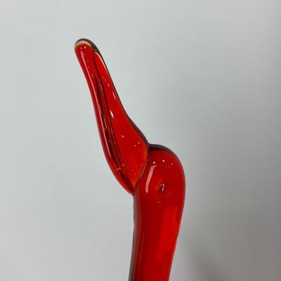 -60- VIKING | Mid Century Epic Orange Amberina Duck | Stretched Neck