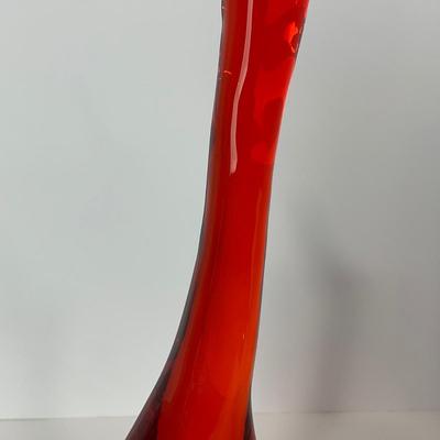 -60- VIKING | Mid Century Epic Orange Amberina Duck | Stretched Neck