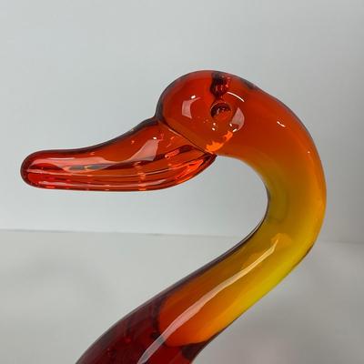-61- VIKING | Mid Century Epic Orange Amberina Duck | Curved Neck