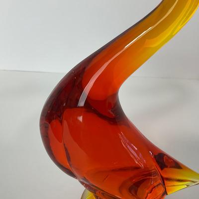 -61- VIKING | Mid Century Epic Orange Amberina Duck | Curved Neck
