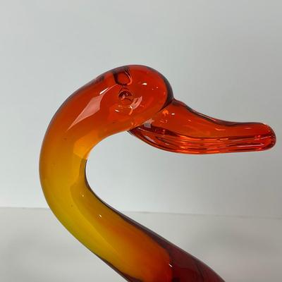 -61- VIKING | Mid Century Epic Orange Amberina Duck | Curved Neck