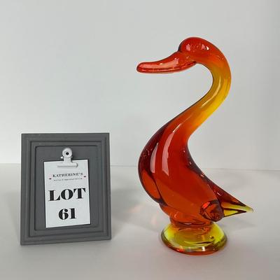 -61- VIKING | Mid Century Epic Orange Amberina Duck | Curved Neck