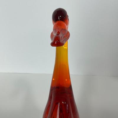 -61- VIKING | Mid Century Epic Orange Amberina Duck | Curved Neck