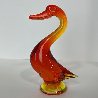 -61- VIKING | Mid Century Epic Orange Amberina Duck | Curved Neck