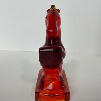 -63- LE SMITH | Red Amberina Rearing Horse | Bookend