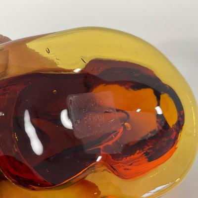 -67- VIKING | Mid Century Amber Crouching Rabbit