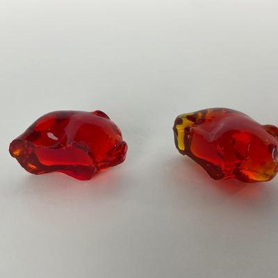 -72- IMPERIAL | Amberina Orange & Iridized Piglet