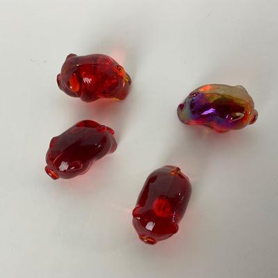 -72- IMPERIAL | Amberina Orange & Iridized Piglet