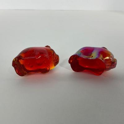 -72- IMPERIAL | Amberina Orange & Iridized Piglet