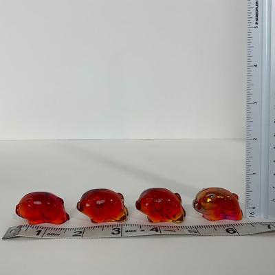 -72- IMPERIAL | Amberina Orange & Iridized Piglet