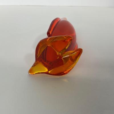 -74- VIKING | Mid Century Orange Red Amberina Penguin Figure