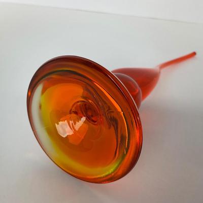 -75- VIKING | Mid Century Orange Red Amberina Long Tail Bird