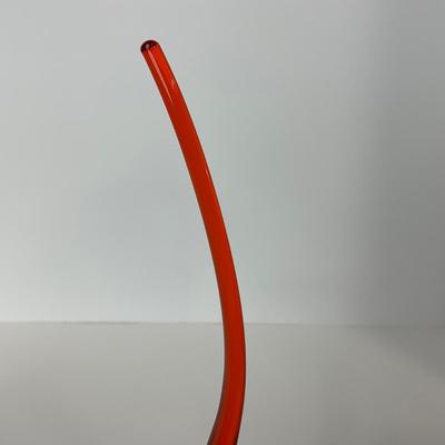 -75- VIKING | Mid Century Orange Red Amberina Long Tail Bird