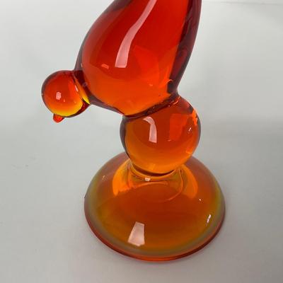 -75- VIKING | Mid Century Orange Red Amberina Long Tail Bird
