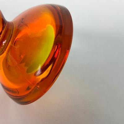 -75- VIKING | Mid Century Orange Red Amberina Long Tail Bird