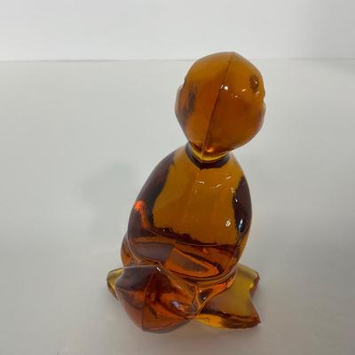 -78- FOSTORIA | Crystal Amber Momma Duck & Ducklings