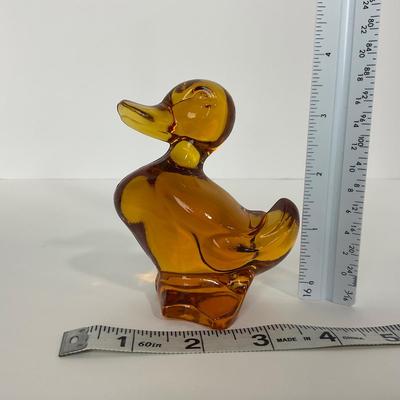 -78- FOSTORIA | Crystal Amber Momma Duck & Ducklings