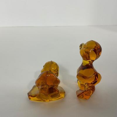 -78- FOSTORIA | Crystal Amber Momma Duck & Ducklings
