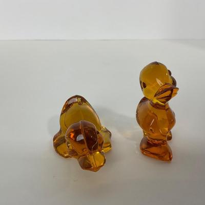 -78- FOSTORIA | Crystal Amber Momma Duck & Ducklings