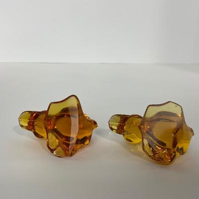 -78- FOSTORIA | Crystal Amber Momma Duck & Ducklings