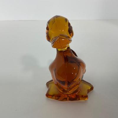 -78- FOSTORIA | Crystal Amber Momma Duck & Ducklings