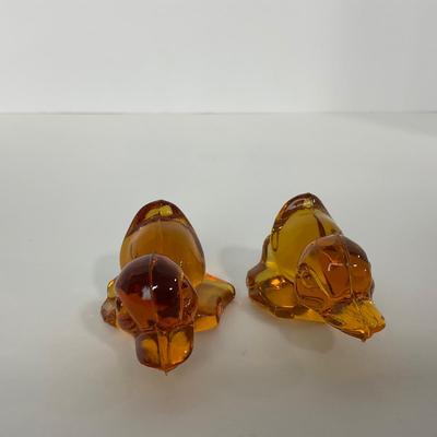 -78- FOSTORIA | Crystal Amber Momma Duck & Ducklings