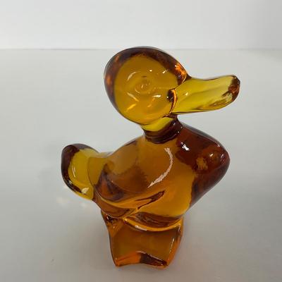 -78- FOSTORIA | Crystal Amber Momma Duck & Ducklings