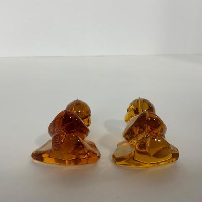 -78- FOSTORIA | Crystal Amber Momma Duck & Ducklings