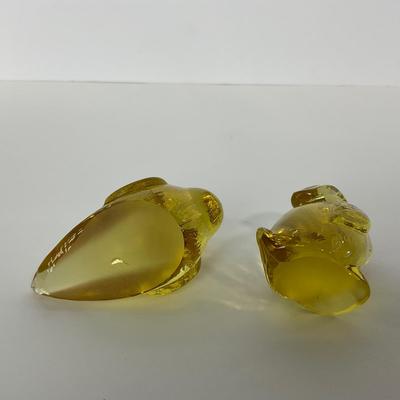 -80- HEISEY | By Imperial Sunshine Yellow Momma Wood Duck & Ducklings | Marked