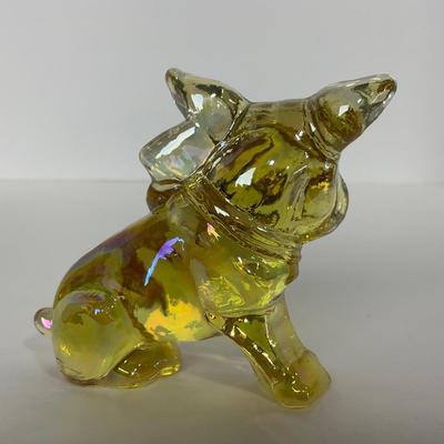 -82- IMPERIAL | Marked Yellow Iridescent Bulldog | Small Amber Bulldog