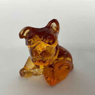 -82- IMPERIAL | Marked Yellow Iridescent Bulldog | Small Amber Bulldog